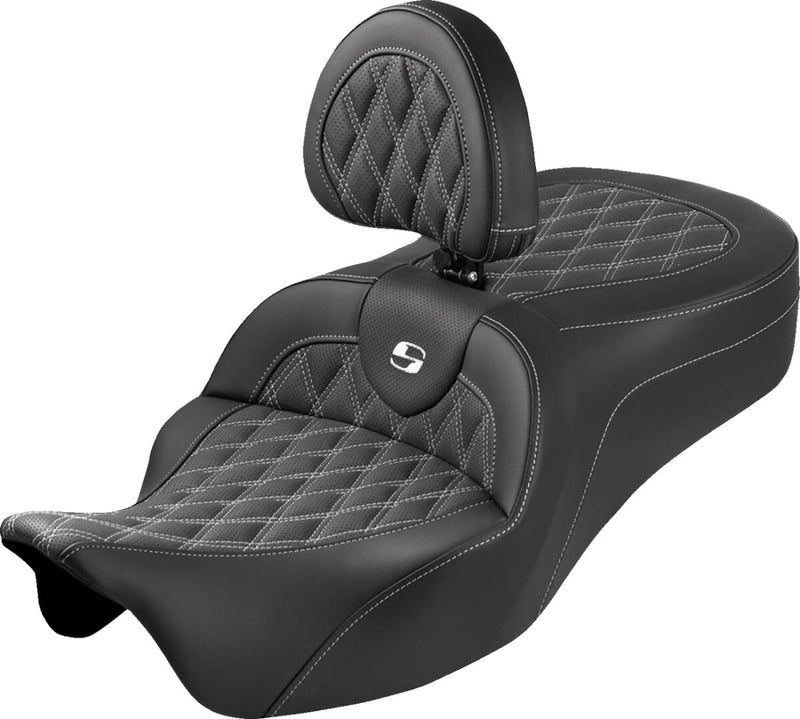 Saddlemen Roadsofa™ King Seat - Black, White, 2-Up Seat