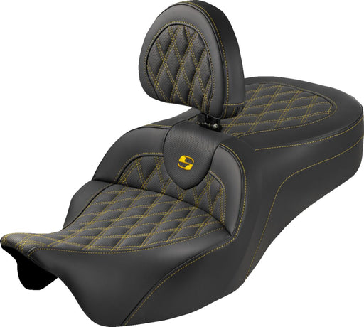Saddlemen Roadsofa™ King Seat - Black, Gold, 2-Up Seat