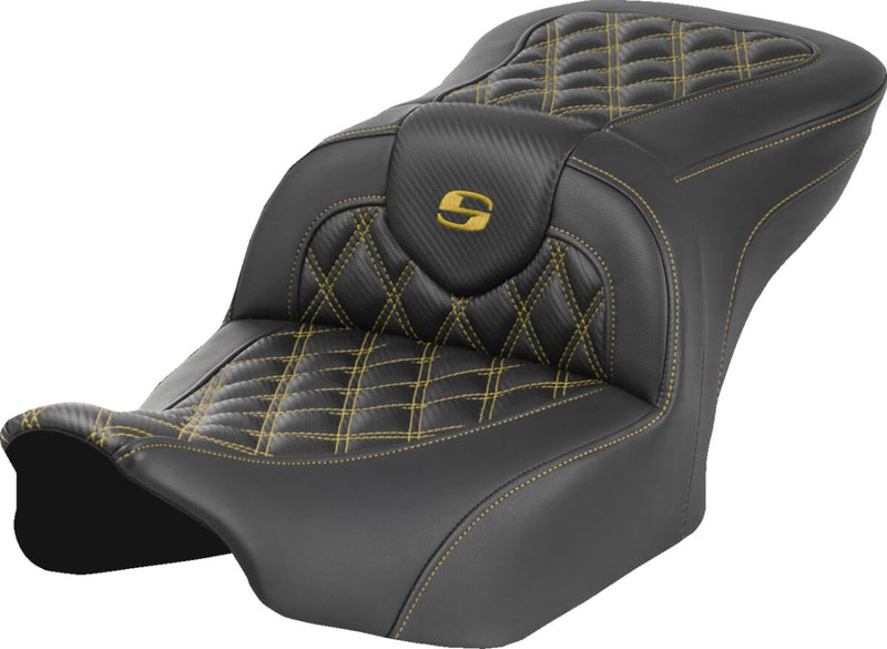 Saddlemen Roadsofa™ Carbon Fibre Seat - Black, Gold, 2-Up Seat