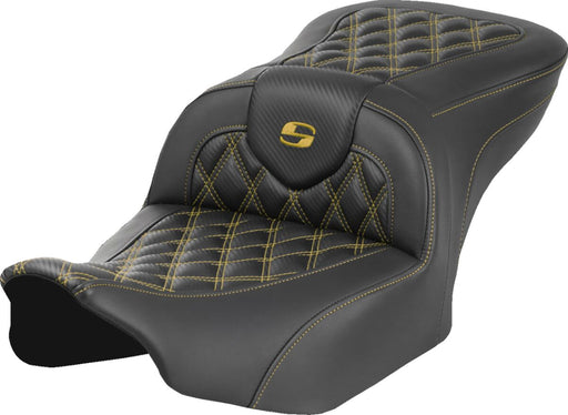 Saddlemen Roadsofa™ Carbon Fibre Seat - Black, Gold, 2-Up Seat