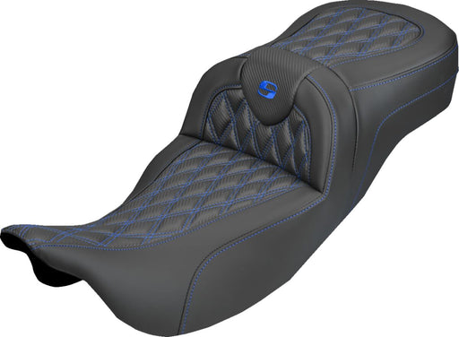 Saddlemen Roadsofa™ Carbon Fibre Seat - Black, Blue, 2-Up Seat