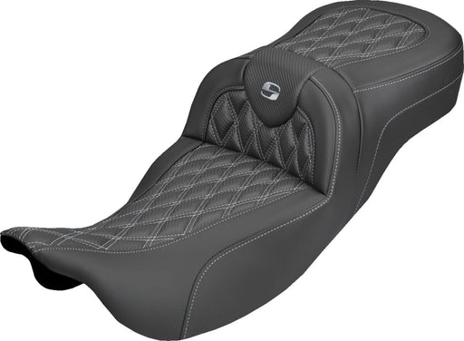 Saddlemen Roadsofa™ Carbon Fibre Seat - Black, Silver, 2-Up Seat