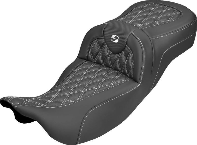 Saddlemen Roadsofa™ Carbon Fibre Seat - Black, White, 2-Up Seat