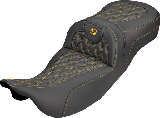 Saddlemen Roadsofa™ Carbon Fibre Seat - Black, Gold, 2-Up Seat