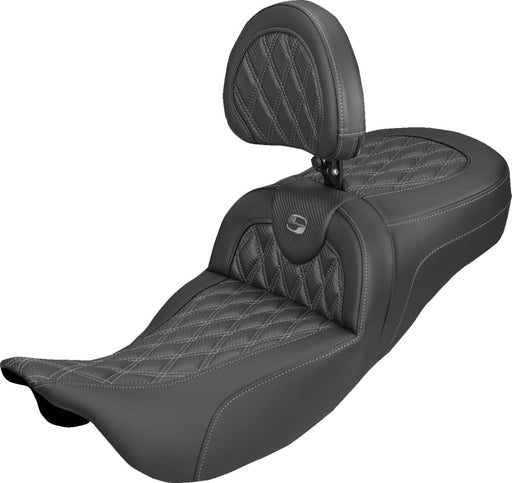 Saddlemen Roadsofa™ Carbon Fibre Seat - Black, Grey, 2-Up Seat