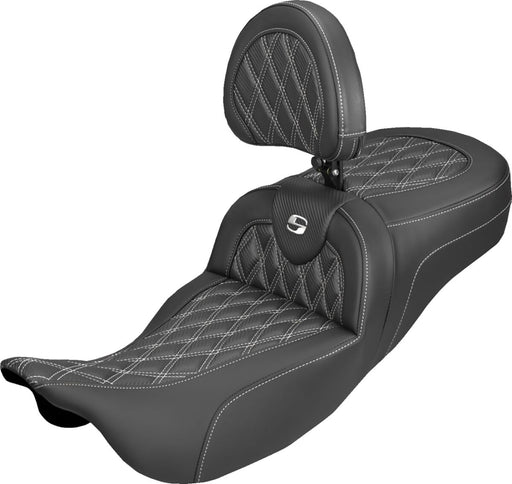 Saddlemen Roadsofa™ Carbon Fibre Seat - Black, White, 2-Up Seat