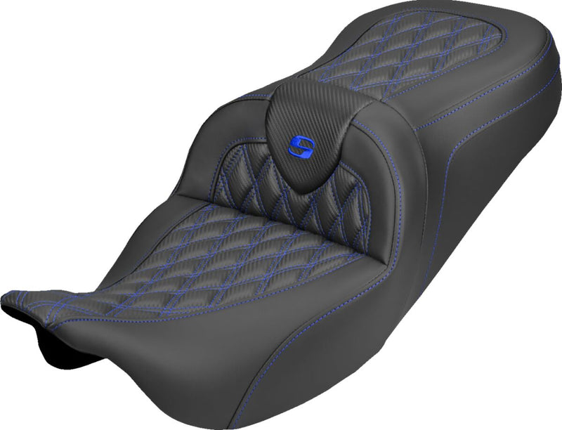 Saddlemen Roadsofa™ Carbon Fibre Seat - Black, Blue, 2-Up Seat