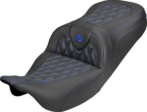 Saddlemen Roadsofa™ Carbon Fibre Seat - Black, Blue, 2-Up Seat