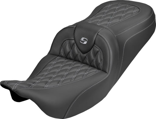 Saddlemen Roadsofa™ Carbon Fibre Seat - Black, Silver, 2-Up Seat