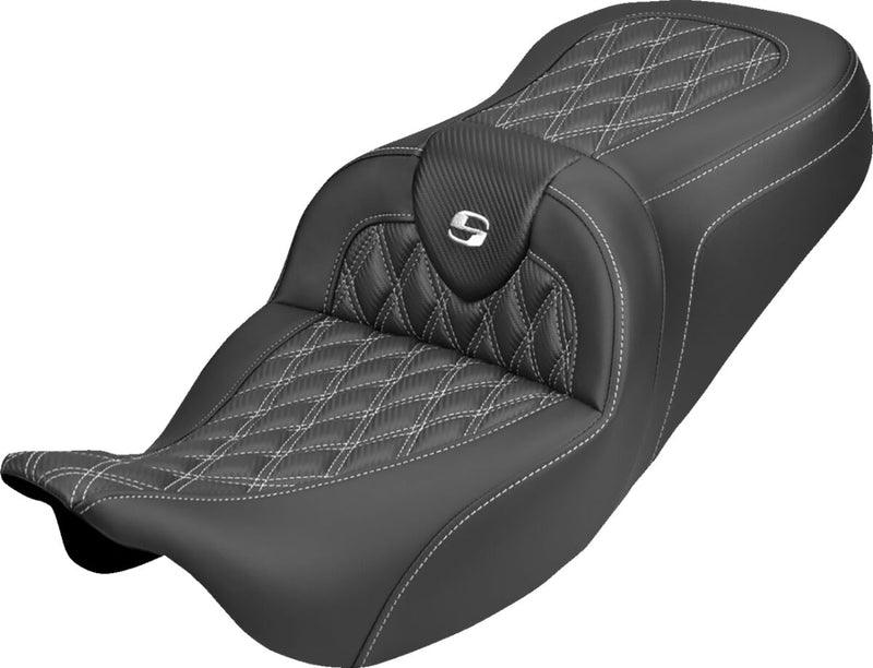 Saddlemen Roadsofa™ Carbon Fibre Seat - Black, White, 2-Up Seat