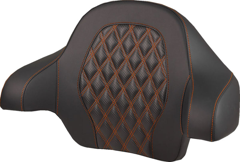 Saddlemen Tour Pak® Backrest Pad - Black, Orange, Tour-Pak®