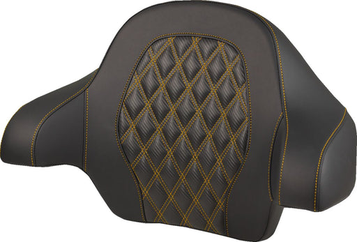 Saddlemen Tour Pak® Backrest Pad - Black, Gold, Tour-Pak®