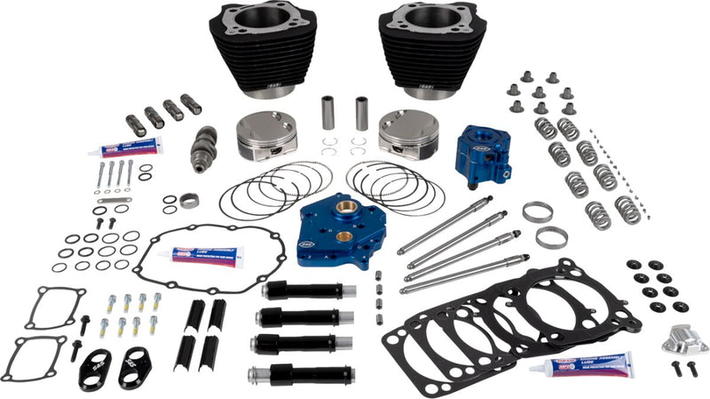 S&S Cycle Engine Performance Kit - Non-Highlighted Fins, Wrinkle Black, 496 Series