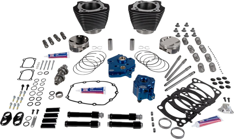 S&S Cycle Engine Performance Kit - Highlighted Fins, Wrinkle Black, 496 Series