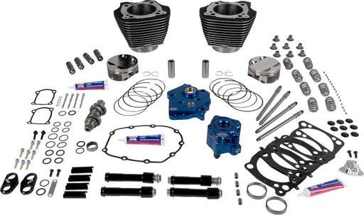 S&S Cycle Engine Performance Kit - Highlighted Fins, Wrinkle Black, 496 Series