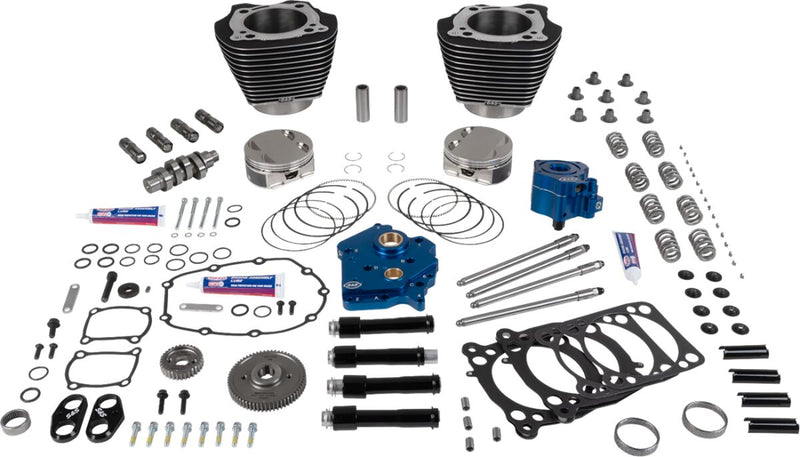 S&S Cycle Engine Performance Kit - Highlighted Fins, Wrinkle Black, 496 Series