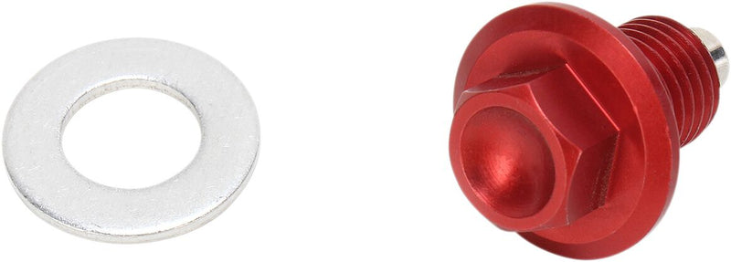 Moose Offroad Hard-parts Magnetic Drain Plug - Red - DP107-1