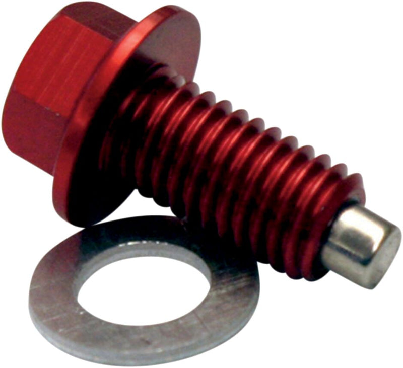 Moose Offroad Hard-parts Magnetic Drain Plug - Red - DP120