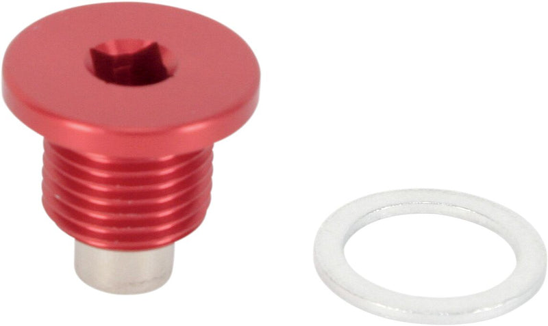Moose Offroad Hard-parts Magnetic Drain Plug - Red - DP126