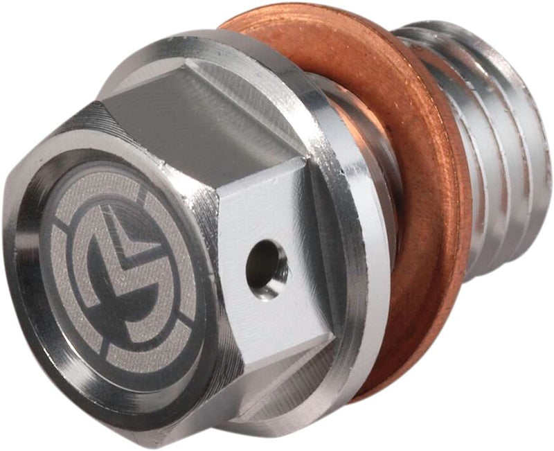Moose Offroad Hard-parts Magnetic Drain Plug - Anodised Clear, Silver - T14-6084S