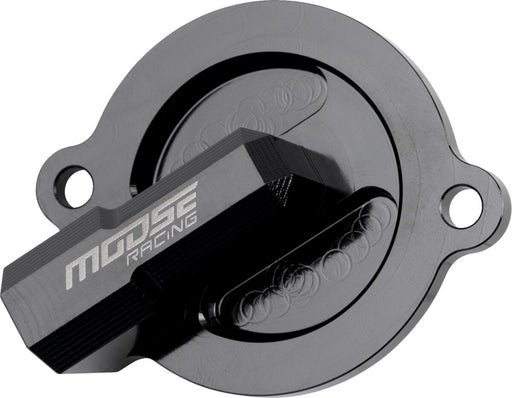 Moose Offroad Hard-parts Machined Oil Filter Cover - Black, Gloss, Machined - T14-5321GB
