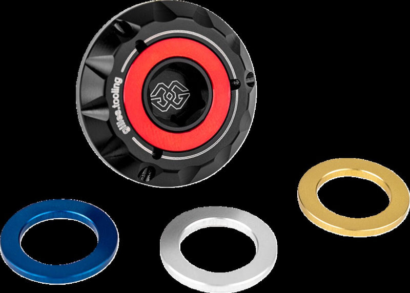 Gilles Tooling Oil Filler Cap - Anodised, Black - OFC-24-20