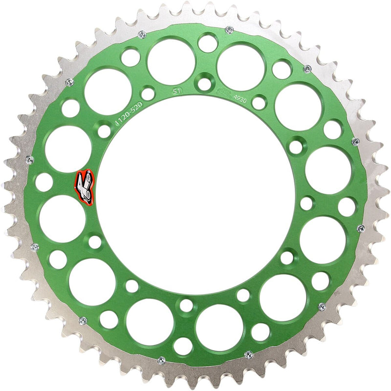 RENTHAL Twinring™ Rear Sprocket - Green, Drive - 520