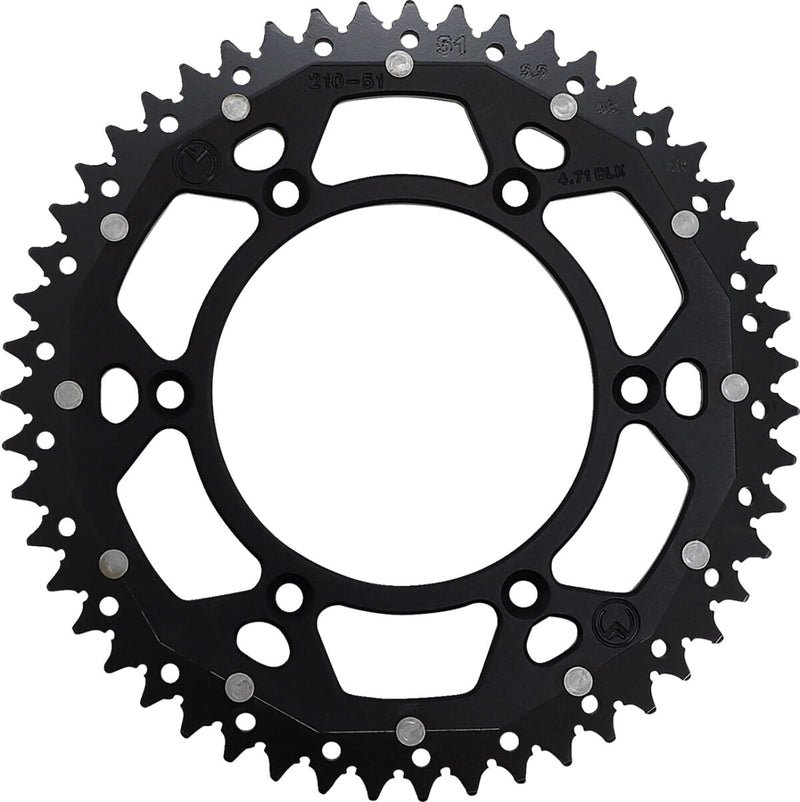 Moose Offroad Hard-parts Dual Sprocket - Rear, Black - 520 - 1210-210-51-10X