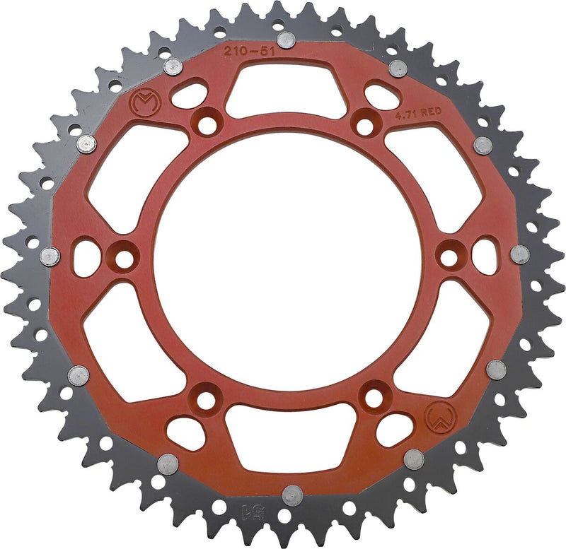 Moose Offroad Hard-parts Dual Sprocket - Rear, Red - 520 - 1210-210-51-13X