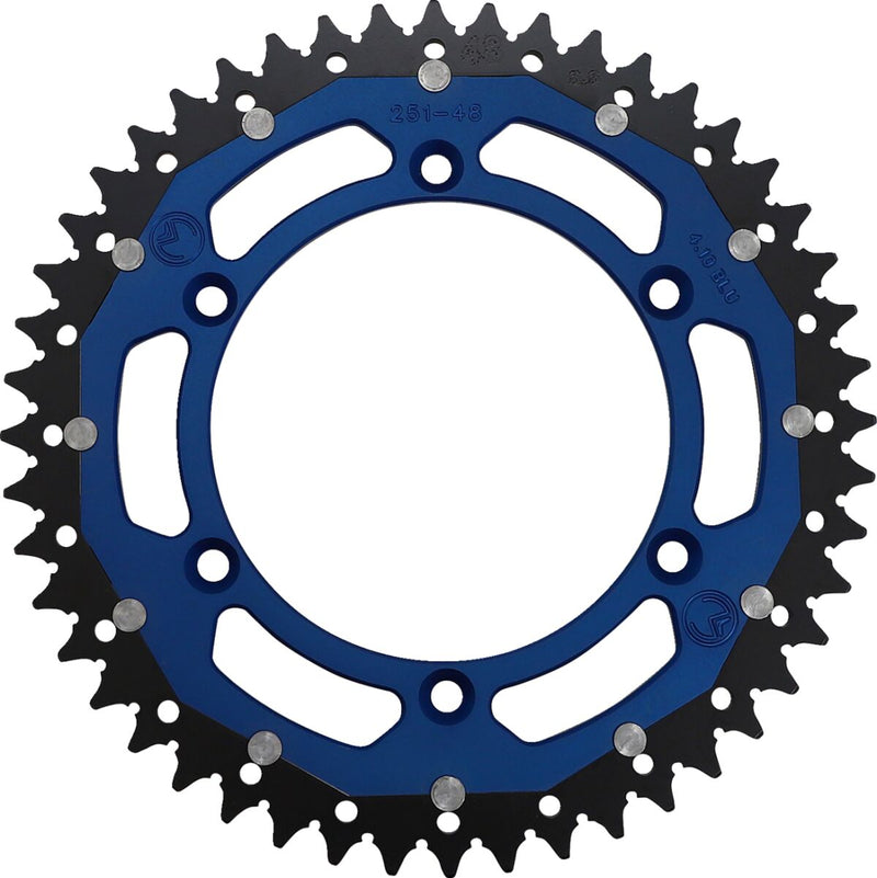 Moose Offroad Hard-parts Dual Sprocket - Rear, Blue - 520 - 1210-251-48-12X