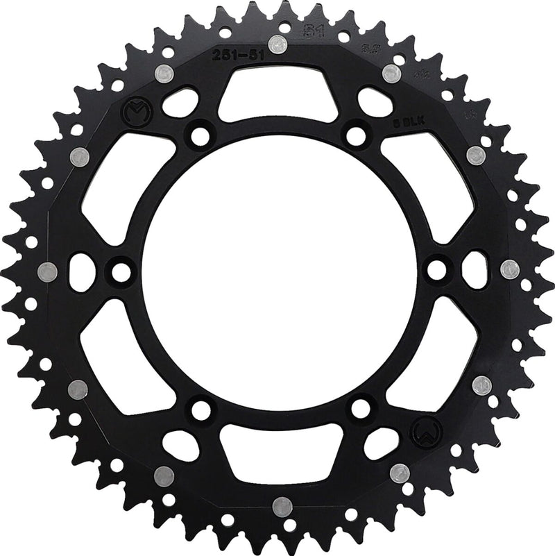 Moose Offroad Hard-parts Dual Sprocket - Rear, Black - 520 - 1210-251-51-10X