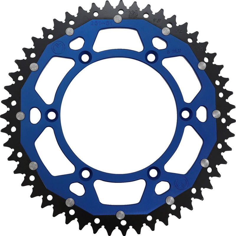 Moose Offroad Hard-parts Dual Sprocket - Rear, Blue - 520 - 1210-251-51-12X