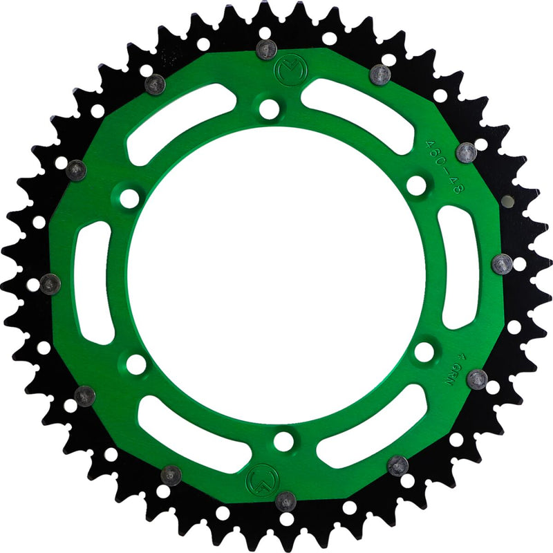 Moose Offroad Hard-parts Dual Sprocket - Rear, Green - 520 - 1210-460-48-15X