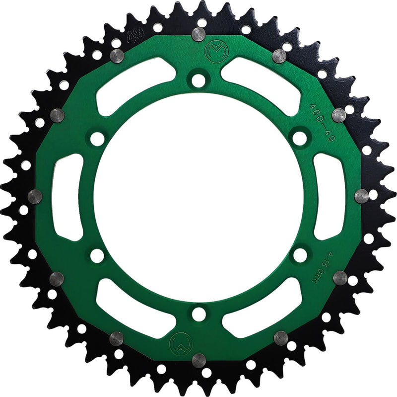 Moose Offroad Hard-parts Dual Sprocket - Rear, Green - 520 - 1210-460-49-15X