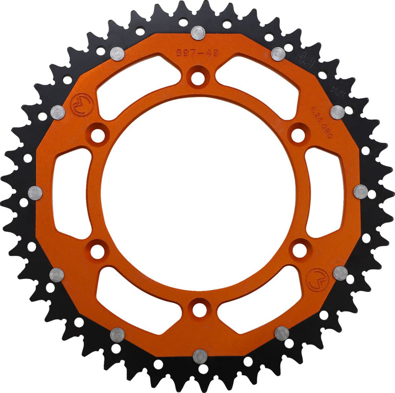 Moose Offroad Hard-parts Dual Sprocket - Rear, Orange - 520 - 1210-897-49-14X