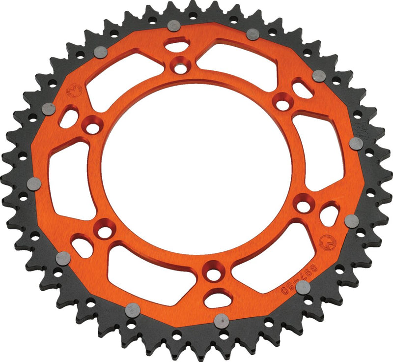 Moose Offroad Hard-parts Dual Sprocket - Rear, Orange - 520 - 1210-897-50-14X