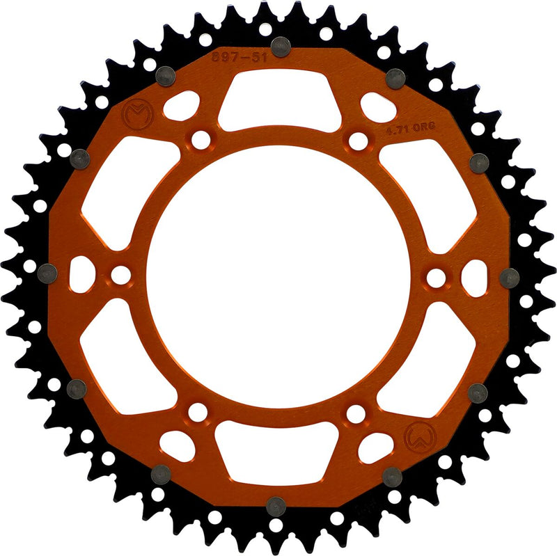 Moose Offroad Hard-parts Dual Sprocket - Rear, Orange - 520 - 1210-897-51-14X