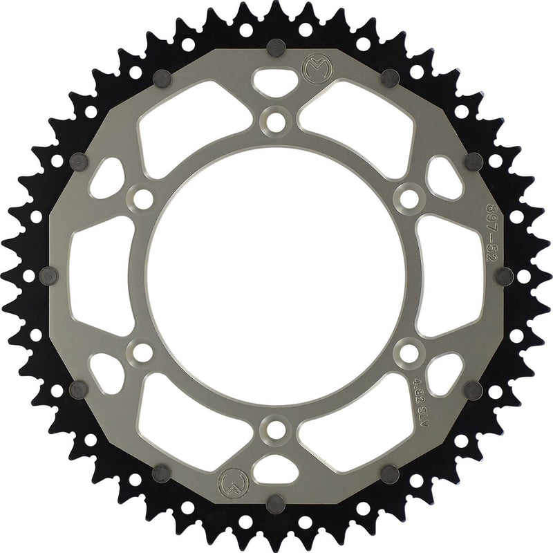 Moose Offroad Hard-parts Dual Sprocket - Rear, Silver - 520 - 1210-897-52-11X