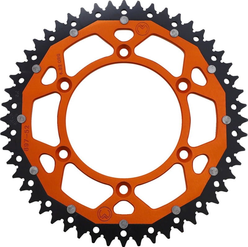 Moose Offroad Hard-parts Dual Sprocket - Rear, Orange - 520 - 1210-897-52-14X