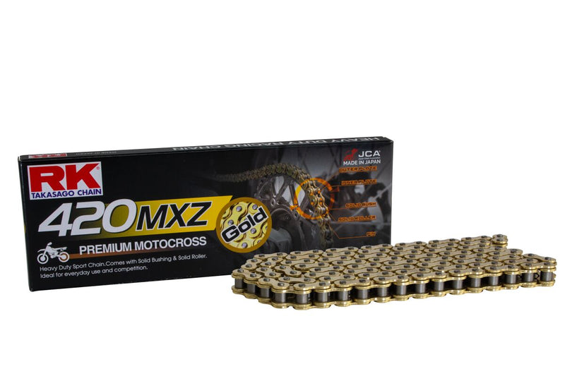 RK MXZ Series Drive Chain - 420 - 112 Links - Black,  Gold