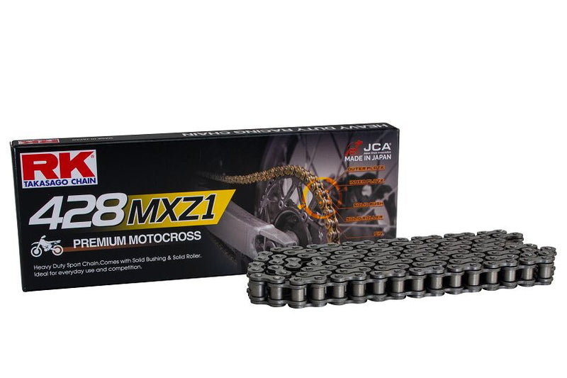 RK MXZ1 Series Drive Chain - 428 - 122 Links - Black,  Gold