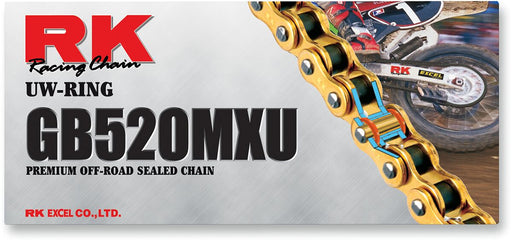 RK MXU Series Drive Chain - 520 - 118 Links - Gold