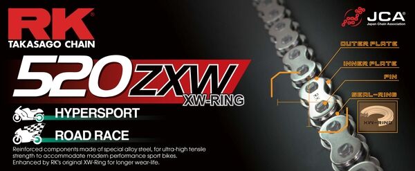 RK ZXW Series Drive Chain - 520 - 110 Links - Gold