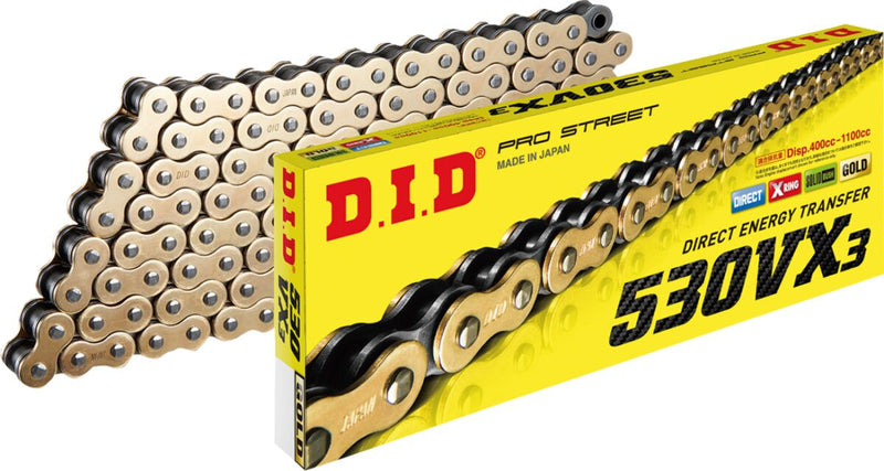 DID VX Series Drive Chain - 530 - 110 Links - Gold