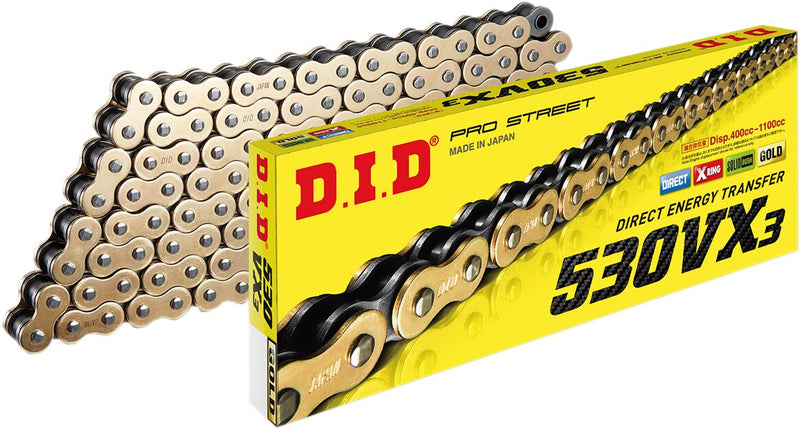 DID VX Series Drive Chain - 530 - 130 Links - Gold