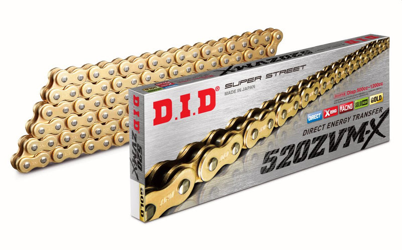 DID ZVMX Series Drive Chain - 520 - 104 Links - Gold
