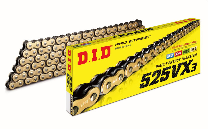 DID VX Series Drive Chain - 525 - 108 Links - Gold,  Steel
