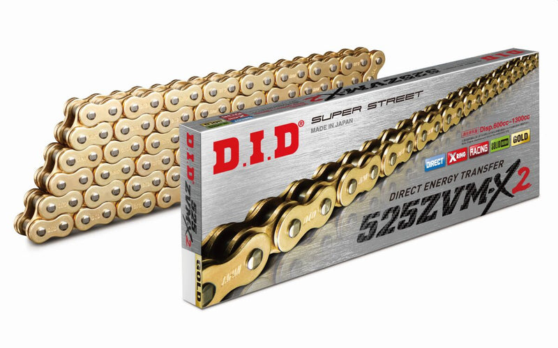 DID ZVMX Series Drive Chain - 525 - 118 Links - Gold