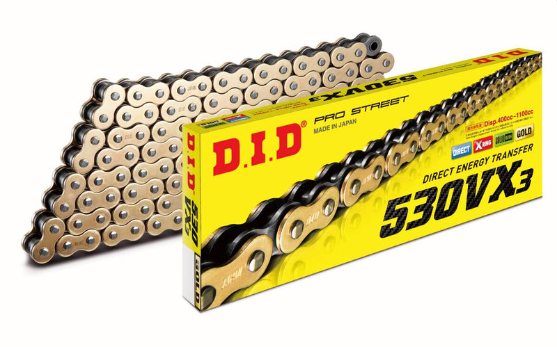 DID VX Series Drive Chain - 530 - 104 Links - Gold,  Steel