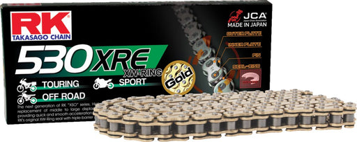 RK XRE Series Drive Chain - 530 - 114 Links - Gold